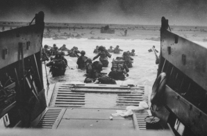 Landings at Omaha beach during Normandy Invasion