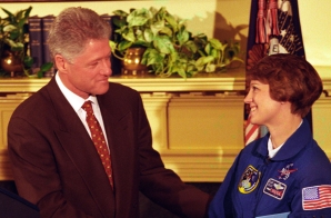President Clinton with Eileen Collins, First Woman Space Mission Commander