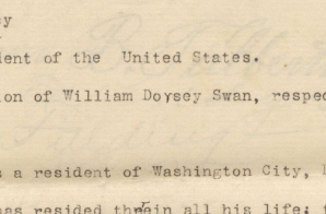 Signed Pardon Petition of William D. Swann with 30 other signatures 
