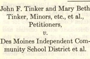 Tinker v. Des Moines Supreme Court Majority Opinion