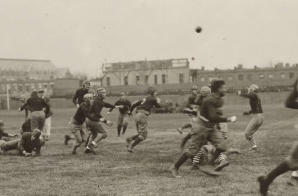 Football game between Field Hospital and Marine teams