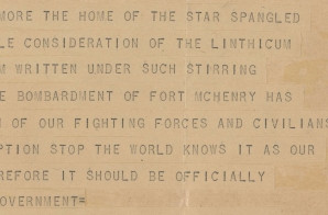 Telegram from the Baltimore Mayor About Star Spangled Banner
