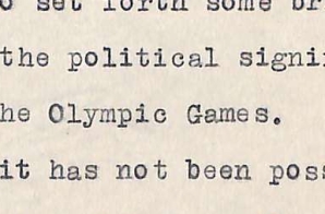 Correspondence from William Dodd to Secretary of State Cordell Hull about 1936 Olympics