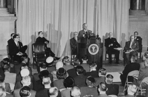 President Truman Giving an Address at the National Archives