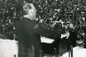 President Roosevelt Addressing Crowd in Charlotte, North Carolina at the American Legion Stadium