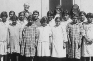 Students and teachers at Pueblo day school