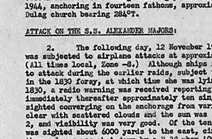 Statements by Survivors of Enemy Attack on (SS Alexander Majors by Japanese plane, Leyte Gulf, Phillippine Islands)