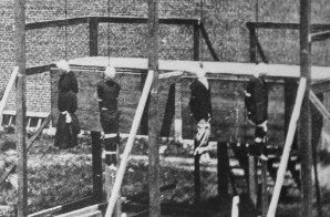 Execution of the four persons condemned as conspirators, Mary Surratt, Lewis Powell, David Herold, and George Atzerodt