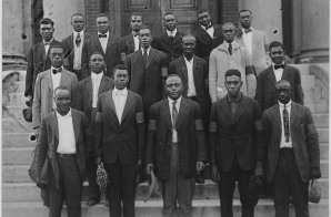 Twenty African American Recruits at Camp Funston, Kansas.