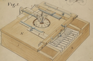 Patent Drawing for a Typewriter
