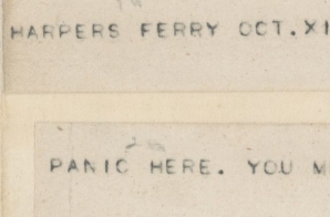 Telegram from A.M. Barbour, Superintendent of the Arsenal at Harpers Ferry to the Secretary of War