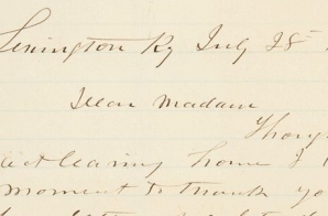 Letter from John C. Breckinridge in Lexington, Kentucky to Rose O