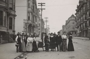 Group Cooking on a Stove in the Street After the 1906 San Francisco Earthquake