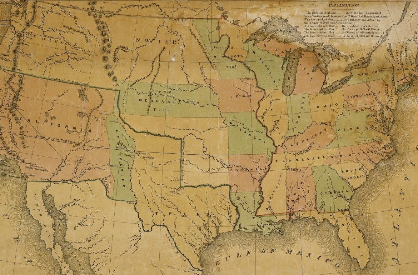 Map of the United States Including Western Territories