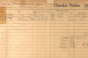 Cherokee Census Card for Will Rogers
