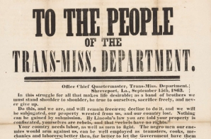 Broadside "To the People of the Trans-Miss. Department"