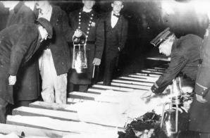 Victims of the Triangle Shirtwaist Factory Fire in Coffins