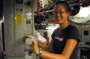 Michelle Wie Aboard the USS Honolulu