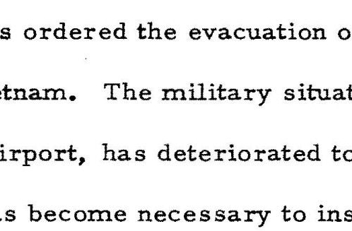 Statement Announcing Evacuation of Saigon