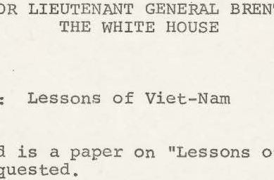 State Department Paper Regarding the Lessons of Vietnam
