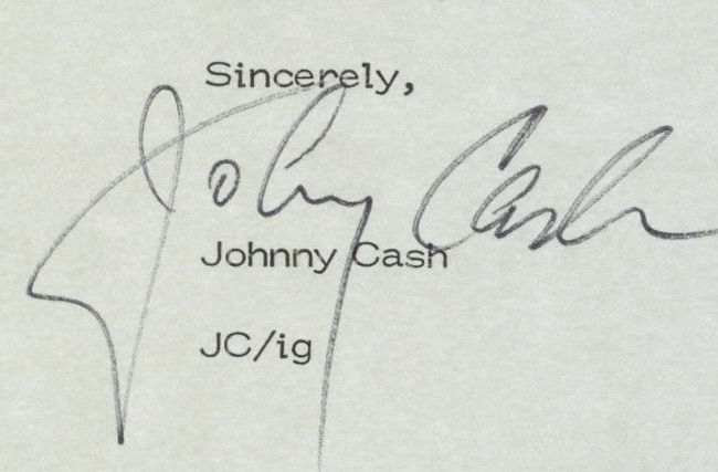  Letter from Johnny Cash to President Gerald Ford Regarding Amnesty and Pardons