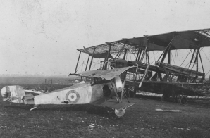British Scout Plane and Remains of a German Gotha Plane