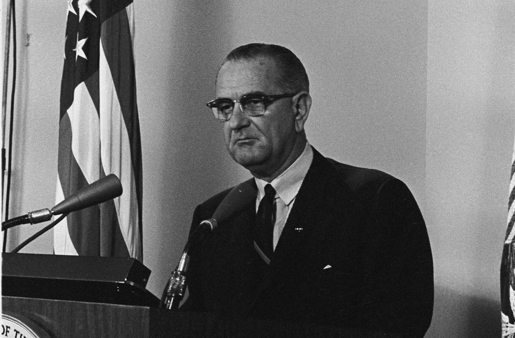 President Lyndon B. Johnson Giving His Midnight Address on Second Gulf of Tonkin Incident