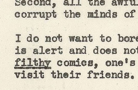 Letter from Eugenia Y. Genovar Regarding Comic Book Censorship