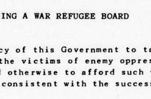 Executive Order Establishing a War Refugee Board