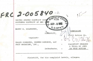 Complaint from Goldwater v. Ginzburg