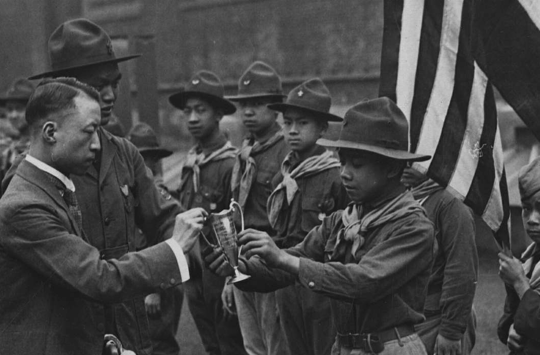 Chinese Boy Scouts Receiving the Loving Cup from Republic of China