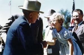 President Harry S. Truman Shakes Hands with Child in Denver, Colorado