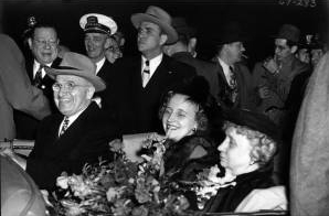 Truman Family Leaving Chicago Stadium