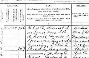 1910 Census Listing for Harriot Stanton Blatch