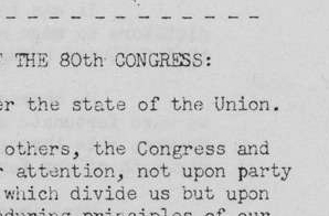 State of the Union Message by President Truman