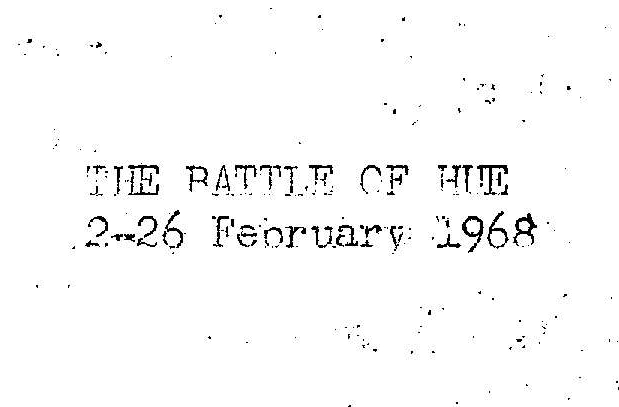 Report on The Battle of Hue