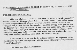 Robert F. Kennedy Statement on César Chávez