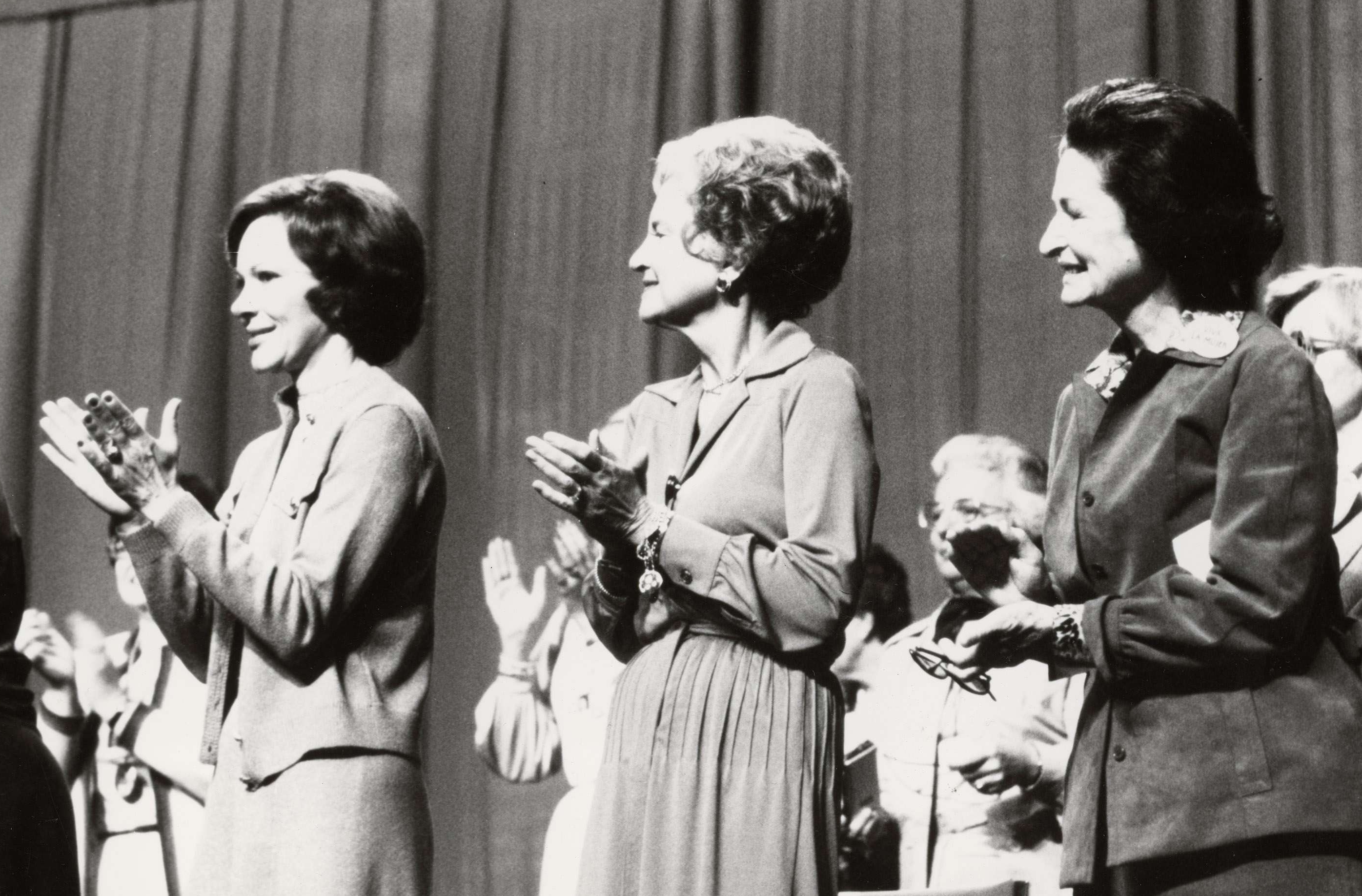 First Ladies Rosalynn Carter, Betty Ford, and Lady Bird Johnson