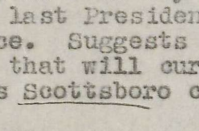 Summary of Telegram from Marion Jefferson to President Roosevelt about Scottsboro Case