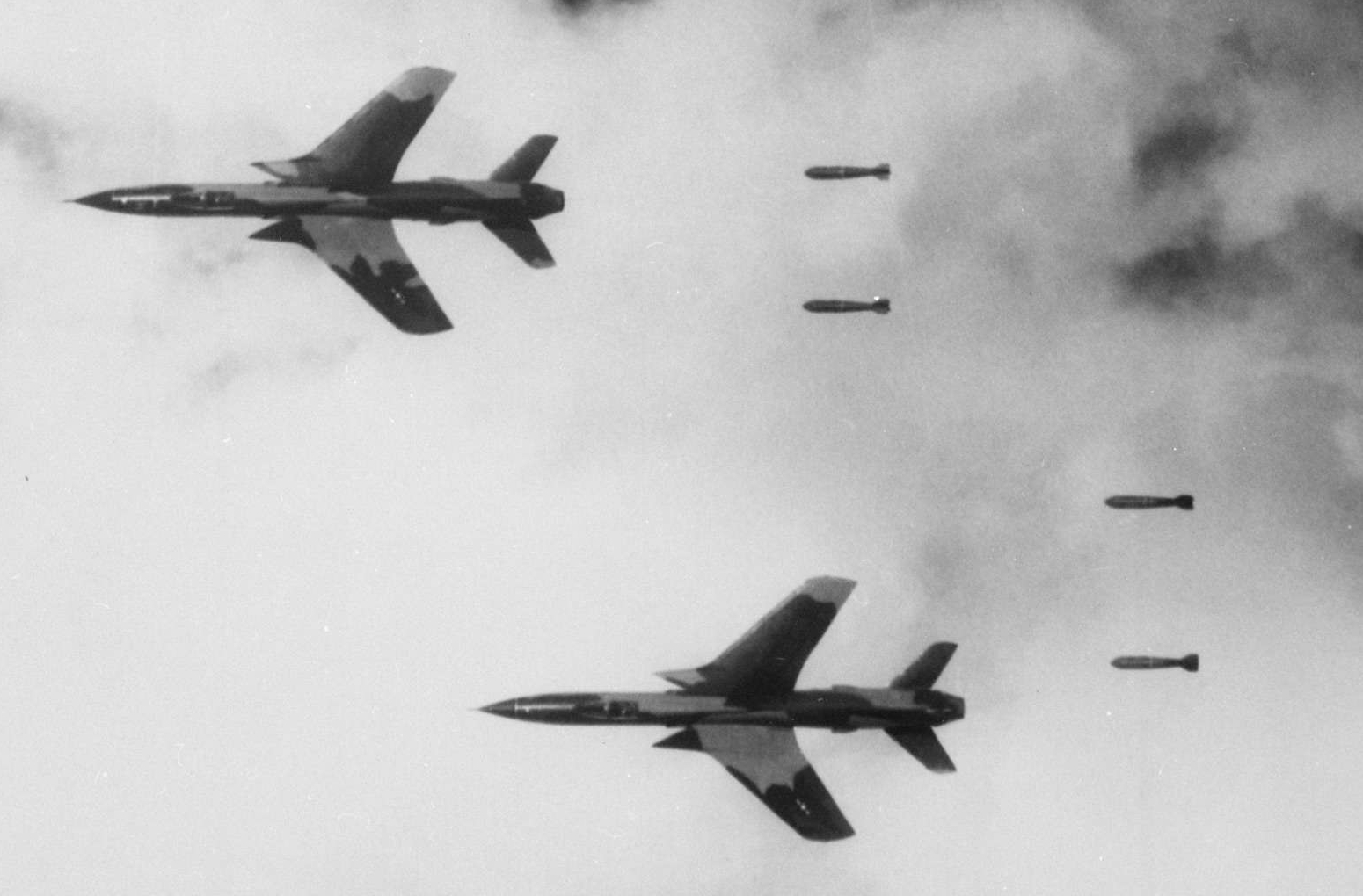 Thunderchief Pilots Bomb a Military Target in North Vietnam