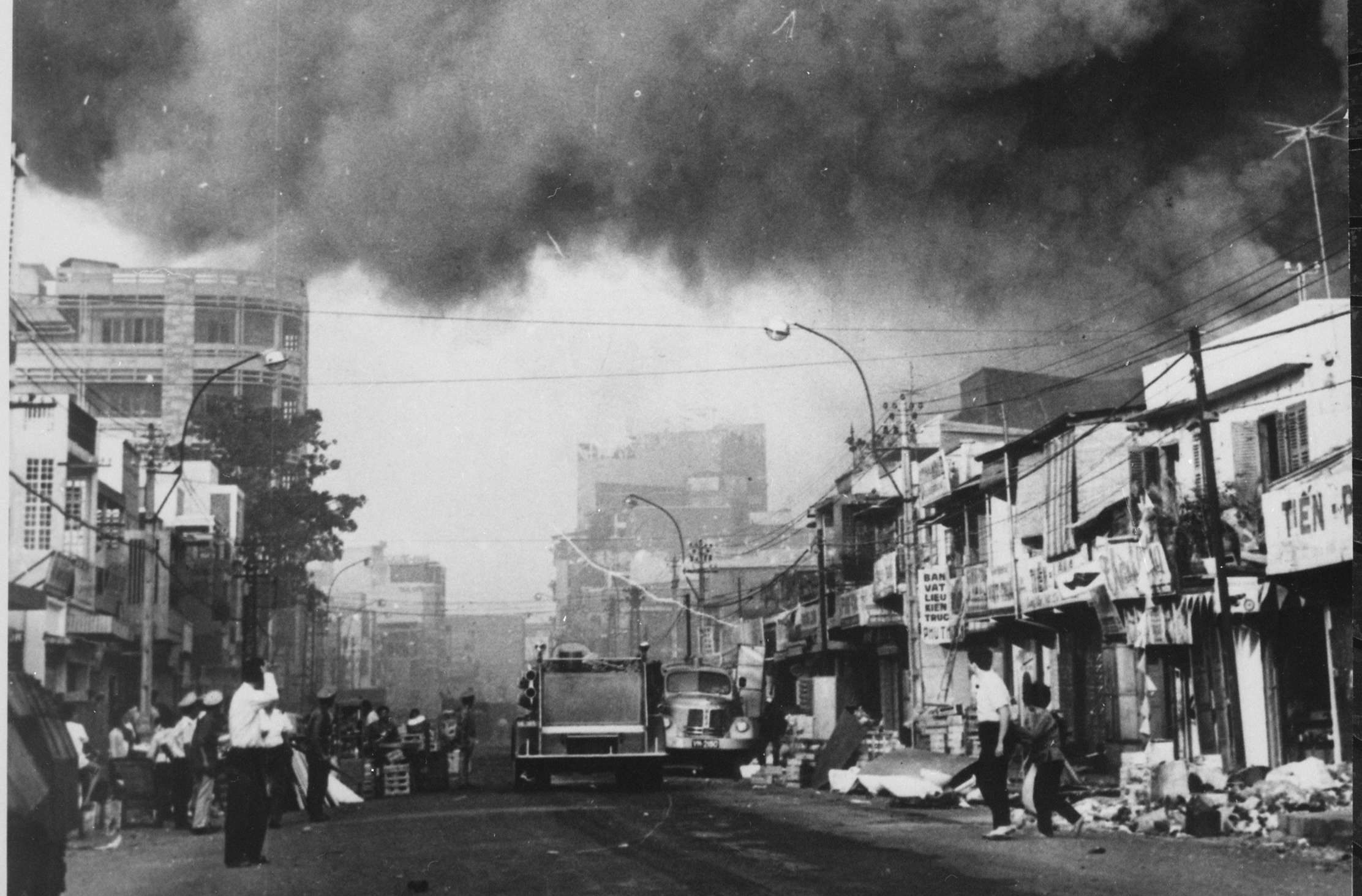 Black Smoke Covers the Capital City During Attacks by the Viet Cong