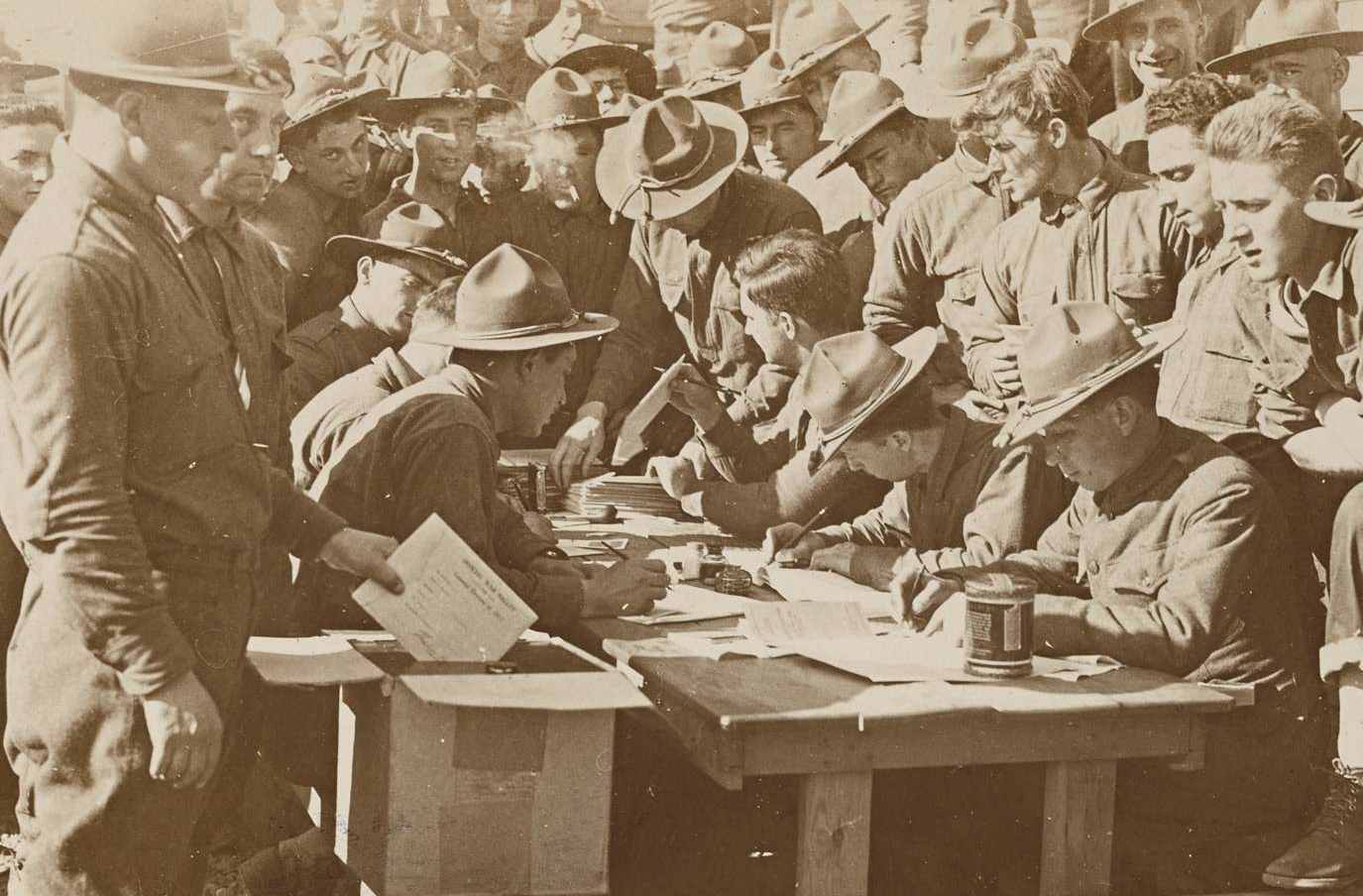 Soldiers Voting at Camp Upton